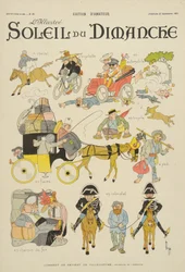 Sposoby powrotu z wakacji, z okładki "Soleil du Dimanche", niedziela 22 września 1901 r.